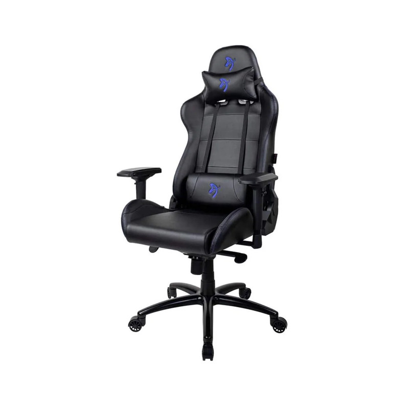 Arozzi Verona Signature Premium PU Leather Ergonomic Gaming Chair - Black - Blue Accents - كرسي